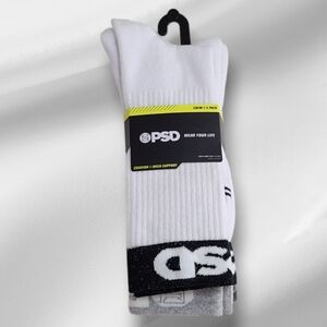 New Mens Psd ((3 Pair Pack)) Crew Socks